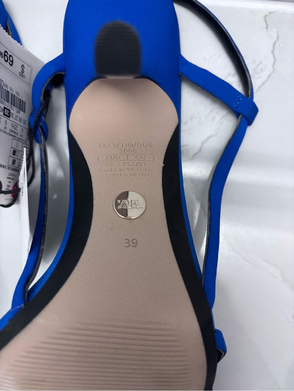 ZARA Royal Blue Slingback Heels for Women